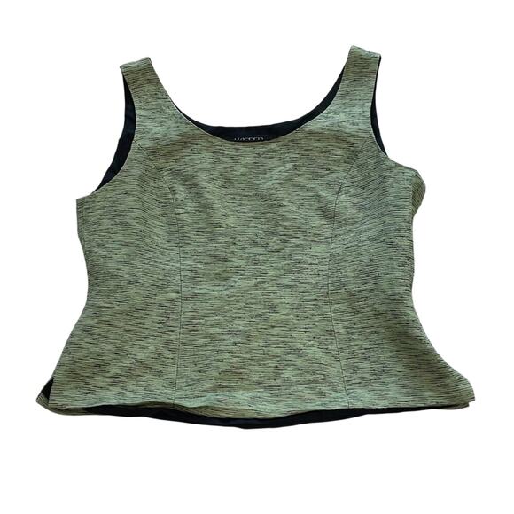 Green/Black Silk Blend Cropped Tank/Sleeveless Blouse/Top, Size 8P - Picture 8 of 14